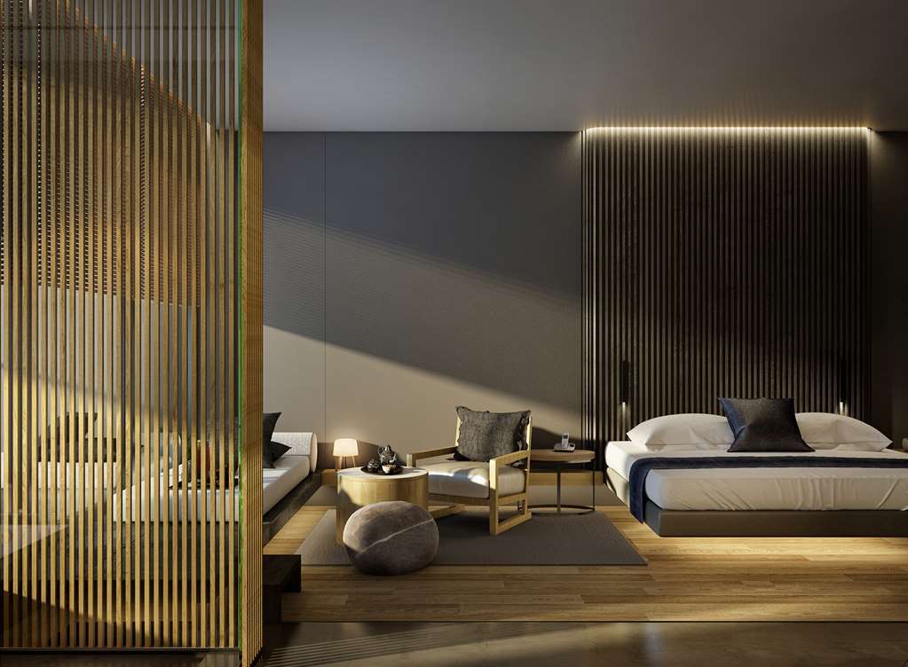 시저스 팰리스 블루워터 두바이 객실 사진 3D rendering of a bedroom
